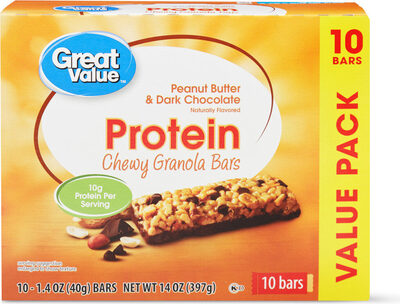 Peanut Butter & Dark Chocolate Protein Chewy Granola Bars, Peanut Butter & Dark Chocolate