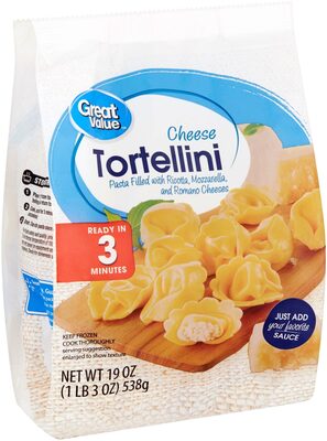 Cheese Tortellini Pasta Filled With Ricotta, Mozzarella, And Romano Cheeses, Cheese