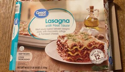 Lasagna With Meat Sauce Layered Between Lasagna Pasta, With Mozzarella, Cottage & Parmesan Cheeses, Meat Sauce