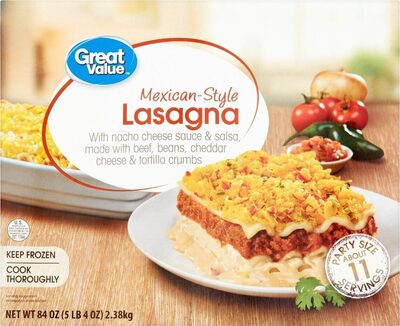 Mexican-Style With Nacho Cheese Sauce & Salsa, Made With Beef, Beans, Cheddar Cheese & Tortilla Crumbs Lasagna, Mexican-Style