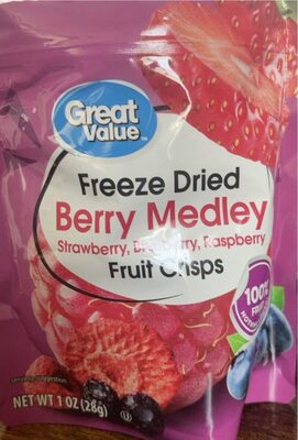 Berry Medley Strawberry, Blueberry, Raspberry Freeze Dried Fruit Crisps, Berry Medley