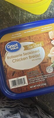 Rotisserie Seasoned Thin Sliced Chicken Breast, Rotisserie Seasoned