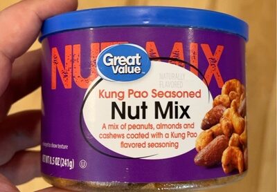 Kung Pao Seasoned A Mix Of Peanuts, Almonds And Cashews Coated With A Kung Pao Flavored Seasoning Nut Mix, Kung Pao Seasoned