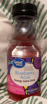 Blueberry Acai Energy Juice Drink, Blueberry Acai