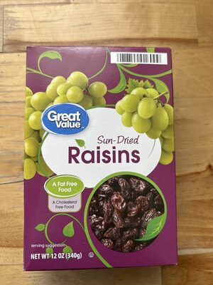Great Value  Sun-Dried Raisins 12 oz Bag in a Box
