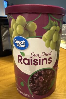 Great Value Sun-Dried Raisins 20oz Resealable Canister