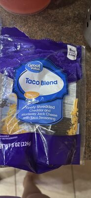 Taco Blend Cheddar And Monterey Jack Shredded Cheese With Taco Seasoning, Taco Blend