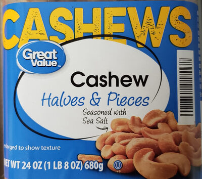 Roasted & Salted With Sea Salt Cashews Halves & Pieces, Roasted & Salted With Sea Salt