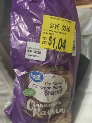 Cinnamon Raisin Pre-Sliced Bread, Cinnamon Raisin
