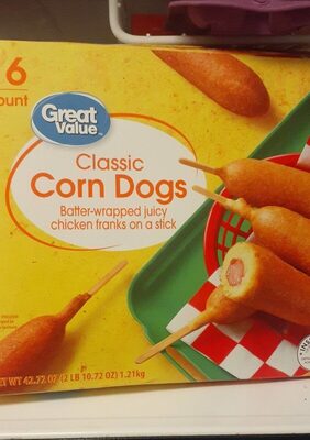 Classic Corn Dogs Batter-Wrapped Juicy Chicken Franks On A Stick, Classic