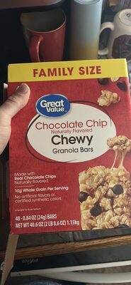 Chocolate Chip Chewy Granola Bars, Chocolate Chip