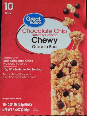 Chocolate Chip Chewy Granola Bars, Chocolate Chip