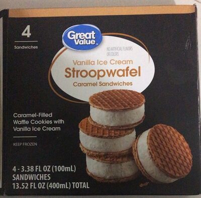 Vanilla Ice Cream Stroopwafel Caramel Sandwiches, Vanilla