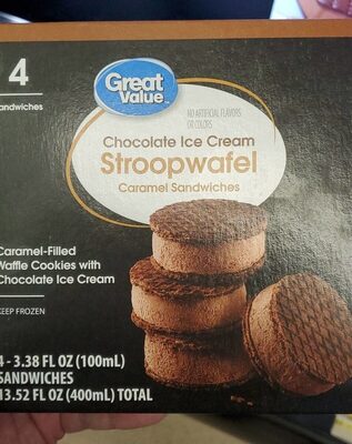Chocolate Ice Cream Stroopwafel Caramel Sandwiches, Chocolate