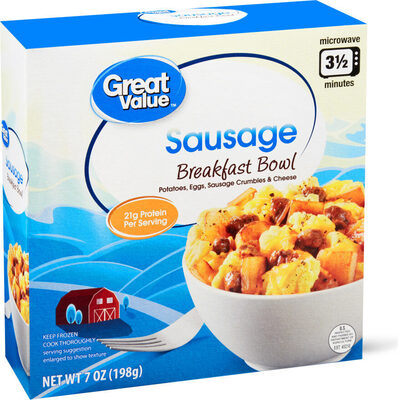 Sausage Potatoes, Eggs, Sausage & Cheddar Cheese Breakfast Bowl, Sausage