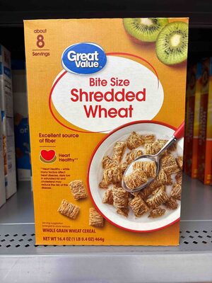 Shredded Wheat Bite Size Whole Grain Wheat Cereal, Shredded Wheat