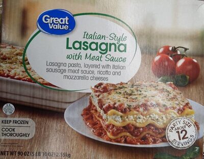 Italian Style Lasagna With Meat Sauce Lasagna Pasta, Layered With Italian Sausage Meat Sauce, Ricotta And Mozzarella Cheeses, Italian Style With Meat Sauce