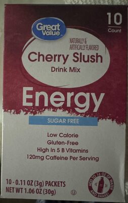 Cherry Slush Energy Drink Mix With Caffeine, Cherry Slush
