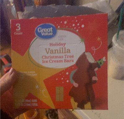 Vanilla Ice Cream In A Milk Chocolate Coating Holiday Christmas Tree Ice Cream Bars, Vanilla