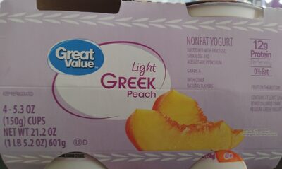 Peach Light Greek Nonfat Yogurt, Peach