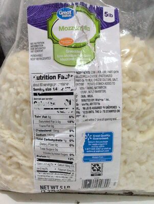 Mozzarella Shredded Low-Moisture Part-Skim Mozzarella Cheese, Mozzarella