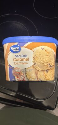 Sea Salt Caramel Ice Cream With Sea Salt Caramel Ribbon & Truffle Candy Pieces, Sea Salt Caramel