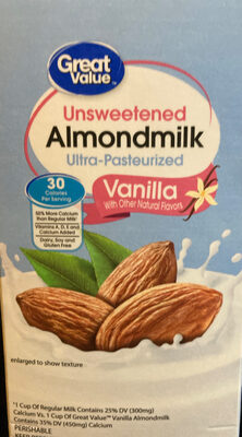 Vanilla Unsweetened Almondmilk, Vanilla