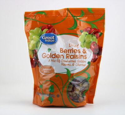 Berries & Golden Raisins Dried A Mix Of Cranberries, Golden Raisins, & Cherries, Berries & Golden Raisins
