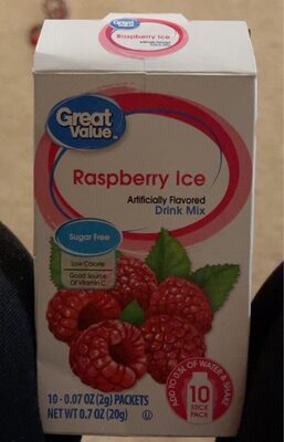 Raspberry Ice Flavored Sugar Free Low Calorie Drink Mix, Raspberry Ice