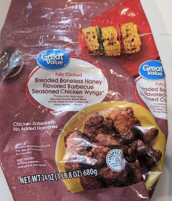 Breaded Honey Barbecue Seasoned Fully Cooked Breaded Chicken Breast Chunks With Rib Meat Coated With Honey Barbecue Sauce Chicken Wyngz, Breaded Honey Barbecue Seasoned