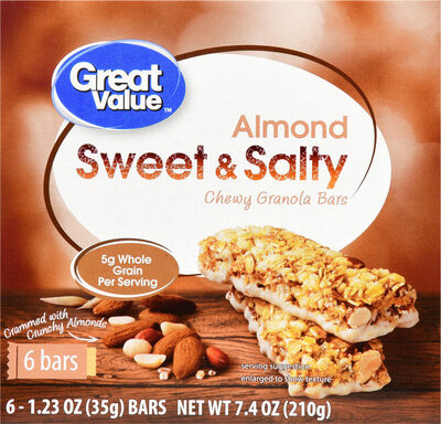 Almond Sweet & Salty Chewy Granola Bars, Almond