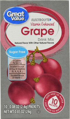 Grape Vitamin Enhanced Fitness Drink Mix, Grape