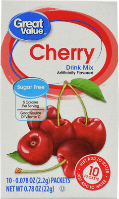 Cherry Flavored Sugar Free Low Calorie Drink Mix, Cherry