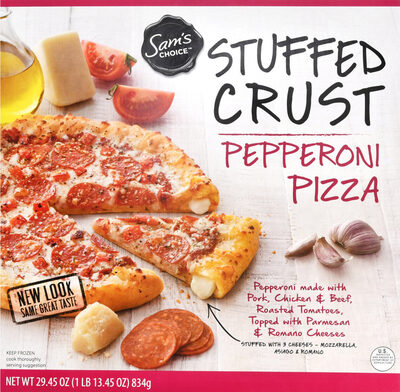 Pepperoni Made With Pork, Chicken & Beef, Roasted Tomatoes, Topped With Parmesan & Romano Cheeses Stuffed Crust Pizza, Pepperoni
