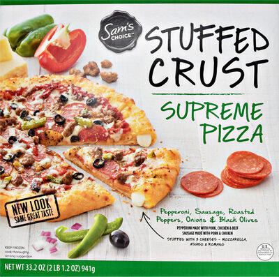 Supreme Pepperoni, Sausage, Roasted Peppers, Onions & Black Olives Stuffed Crust Pizza, Supreme