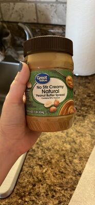 Creamy No Stir Natural Peanut Butter Spread, Creamy