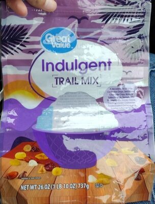 Indulgent A Decadent Mix Of White Confection Drops, Semi-Sweet Chocolate Chips, Roasted Salted Peanuts, Peanut Butter Flavored Drops, Golden Raisins, Dried Sweetened Cranberries, Roasted Salted Cashews, And Roasted Salted Almonds Trail Mix, Indulgent