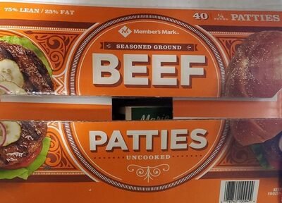 75% Lean/25% Fat Uncooked Seasoned Ground Beef Patties