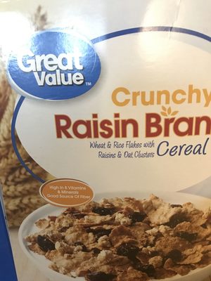 Crunchy Raisin Bran Crunchy Wheat & Rice Flakes With Raisins & Crunchy Oat Clusters Cereal, Crunchy Raisin Bran