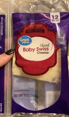 Baby Swiss Deli Style Sliced Cheese, Baby Swiss