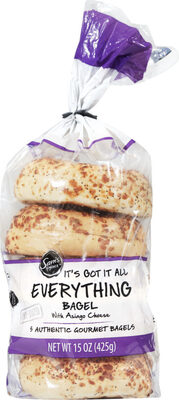 Everything Pre-Sliced Authentic Gourmet Bagels, Everything