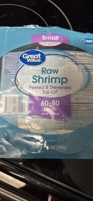 Peeled & Deveined, Tail-Off Small Raw Shrimp