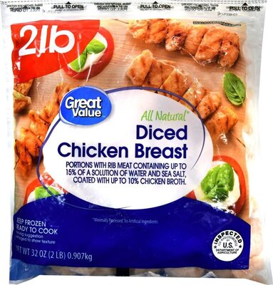 Diced Chicken Breast Portions With Rib Meat