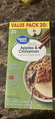 Apples & Cinnamon Flavored Instant Oatmeal, Apples & Cinnamon
