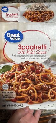 Spaghetti With Meat Sauce Fresh-Made Spaghetti With Italian Sausage In A Seasoned Sauce, Spaghetti With Meat Sauce