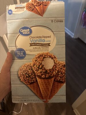 Chocolate Dipped Vanilla Flavored Ice Cream In A Sugar Cone, Dipped In Chocolate Flavored Coating, Topped With Peanuts & Cone Crunch Ice Cream Cones, Chocolate Dipped Vanilla