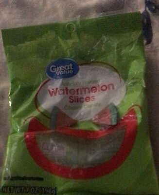 Sour Watermelon Slices Chewy Candy, Sour Watermelon Slices