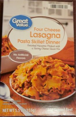 Four Cheese Enriched Macaroni Product With A Savory Cheese Sauce Mix Lasagna Pasta Skillet Dinner, Four Cheese