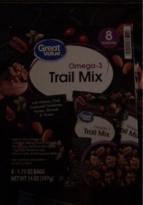 Omega-3 Trail Mix With Walnuts, Dried Sweetened Cranberries, Pepitas, Almonds & Pecans, Omega-3