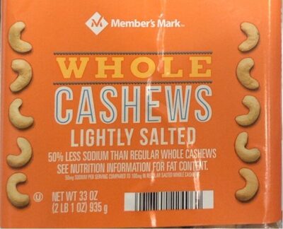 Lightly Salted Whole Cashews, Lightly Salted